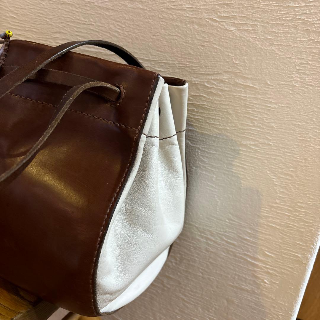 HenryCuirアンリークイール トートバッグ ブラウン×アイボリー