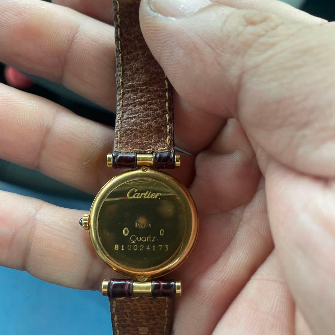 Cartier クォーツ時計 ホワイト/ゴールド