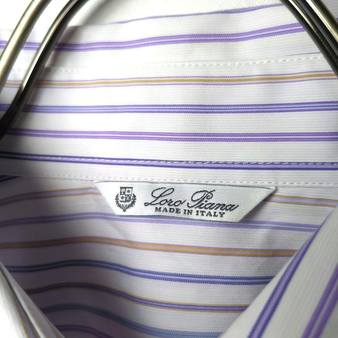美品✨️Loro Pianaロロ・ピアーナ【46】ストライプシャツ 大きいサイズ
