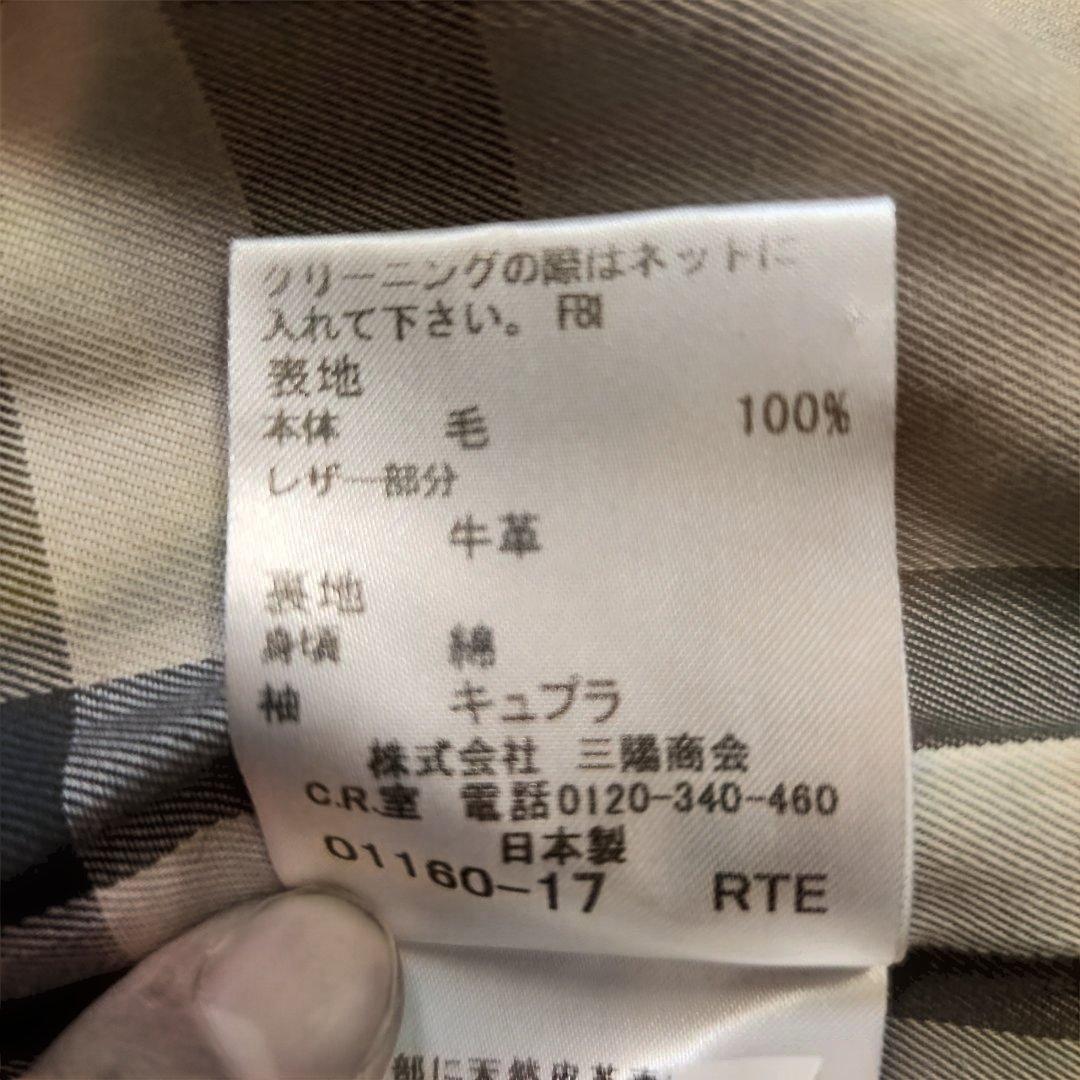 BURBERRYオレンジ ダッフルコートフード一体型ノバチェック