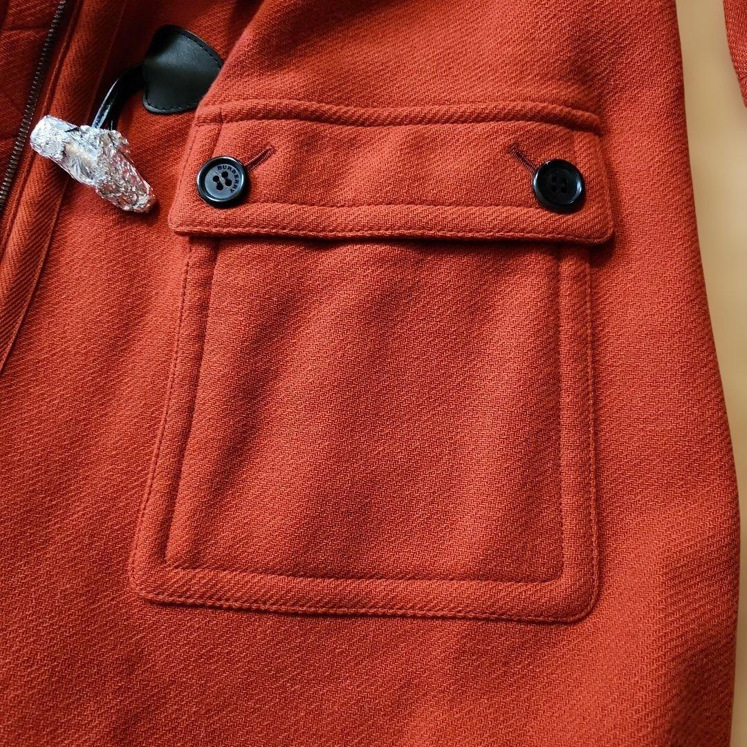 BURBERRYオレンジ ダッフルコートフード一体型ノバチェック