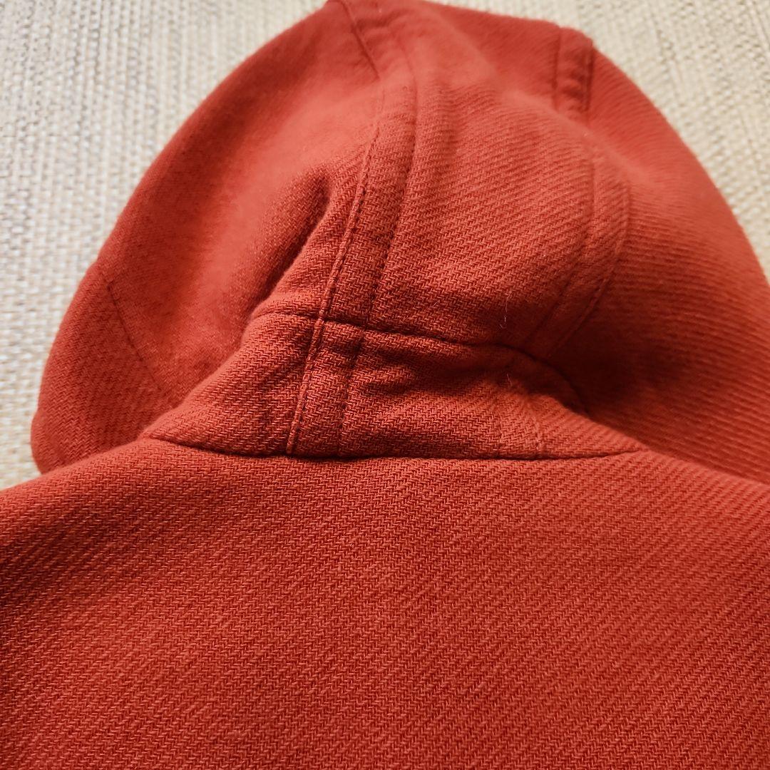 BURBERRYオレンジ ダッフルコートフード一体型ノバチェック