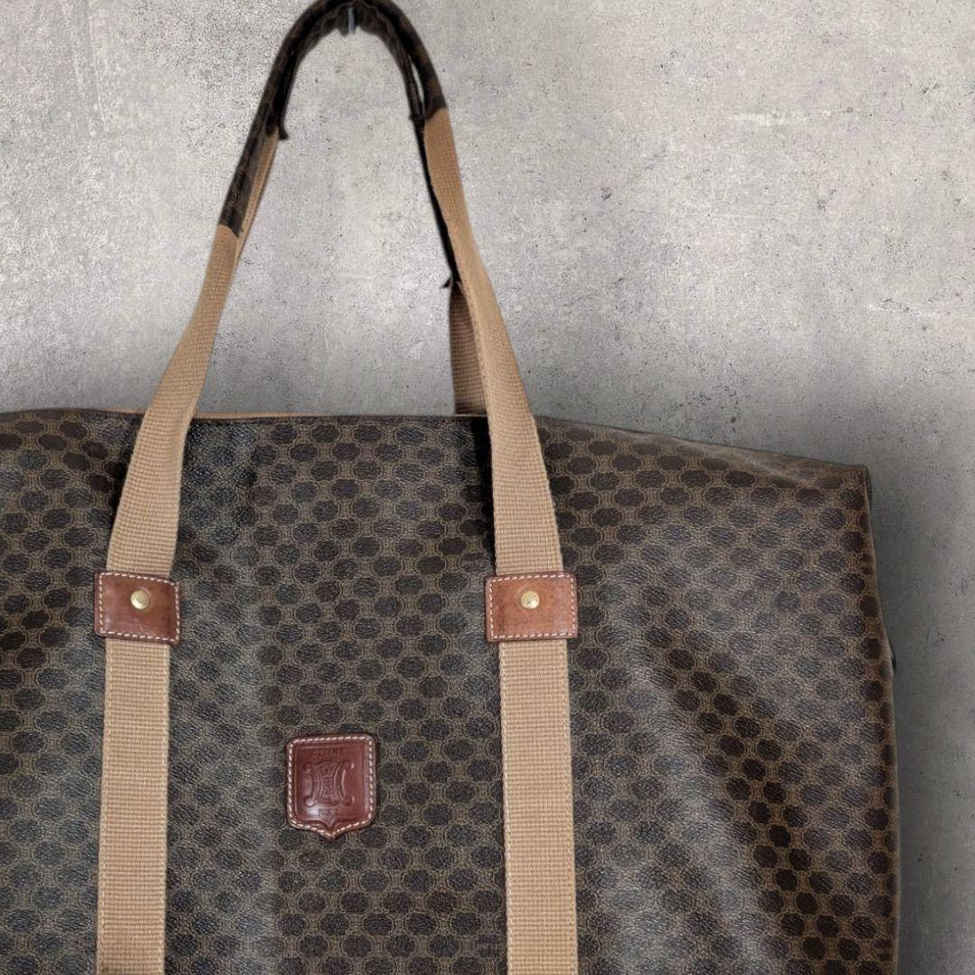 オールドセリーヌ マカダム柄 大型トートバッグ 肩掛け PVCレザー