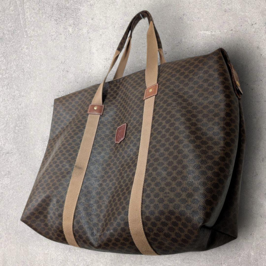 オールドセリーヌ マカダム柄 大型トートバッグ 肩掛け PVCレザー