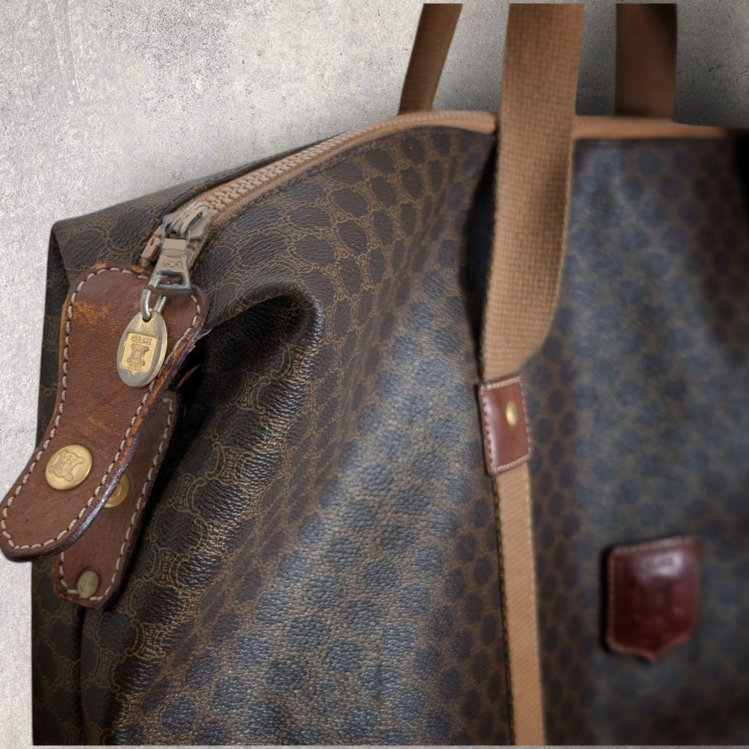 オールドセリーヌ マカダム柄 大型トートバッグ 肩掛け PVCレザー