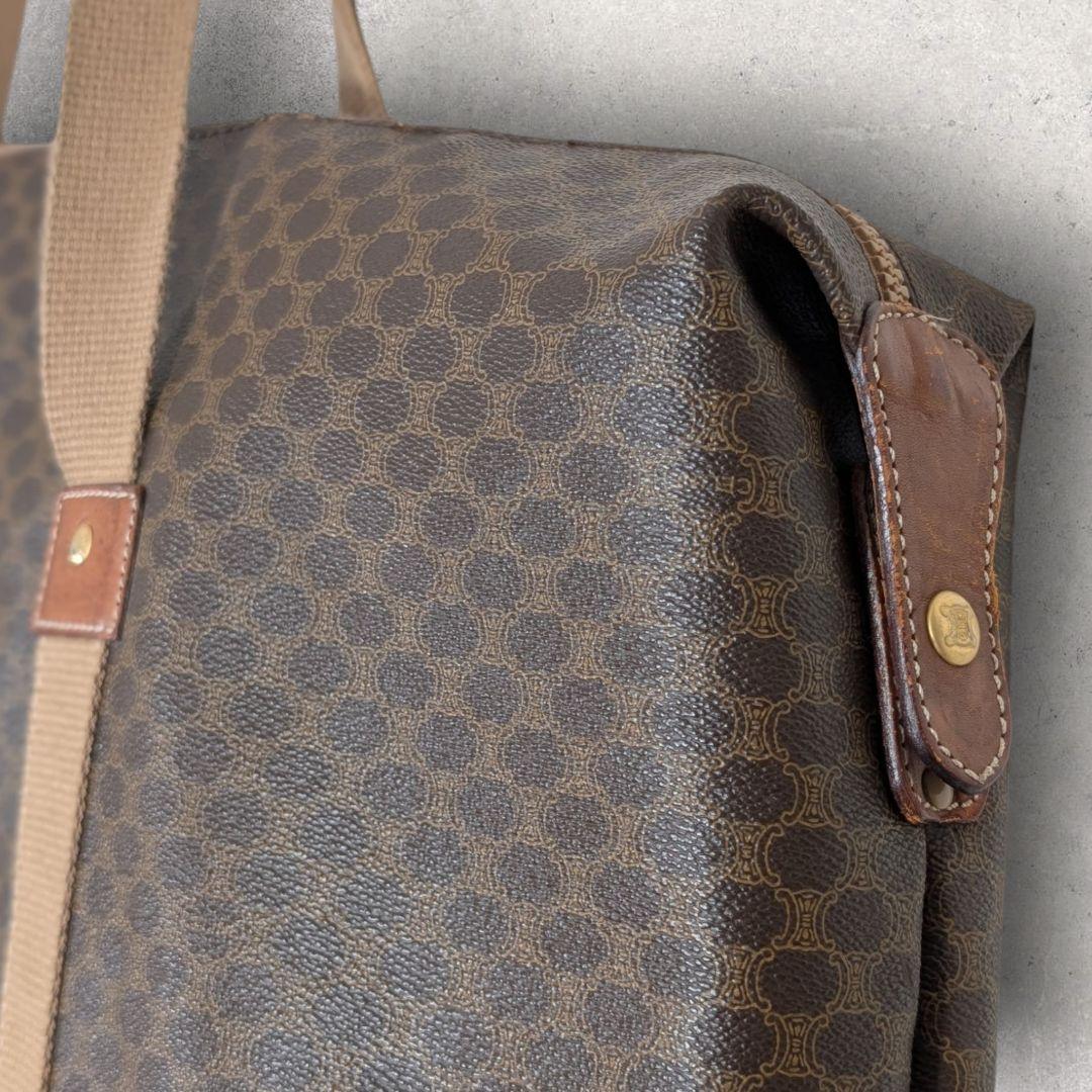 オールドセリーヌ マカダム柄 大型トートバッグ 肩掛け PVCレザー