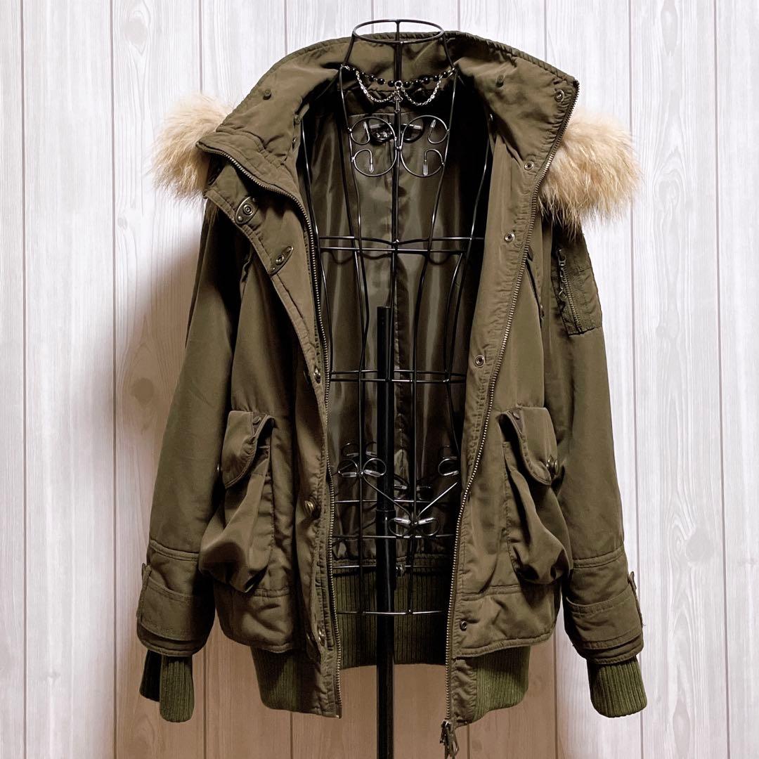 モッズコート リアルファー 平成ギャル y2k グランジ ミリタリー カーキ