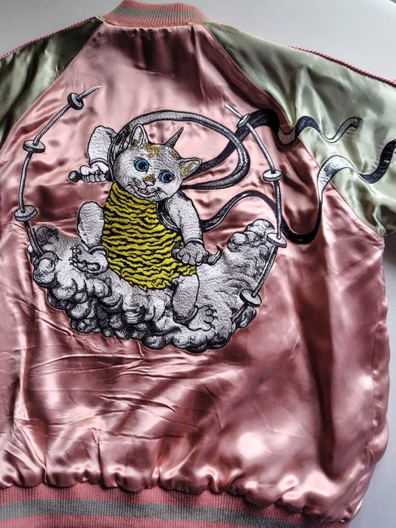 《希少品》ヒグチユウコ風神雷神スカジャン