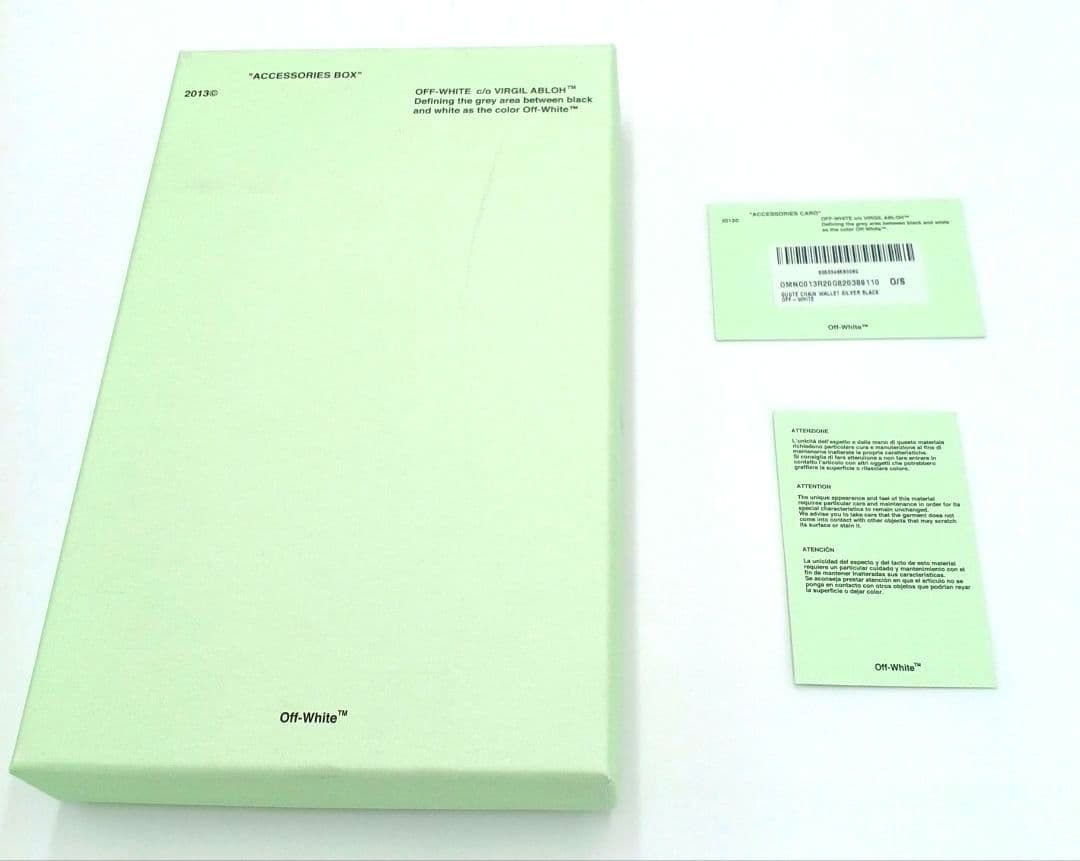 オフホワイト OFF-WHITE チェーンウォレット(シルバー×ブラック)