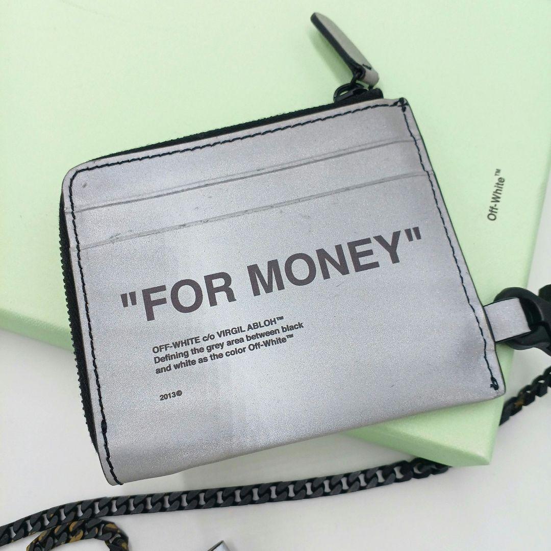 オフホワイト OFF-WHITE チェーンウォレット(シルバー×ブラック)