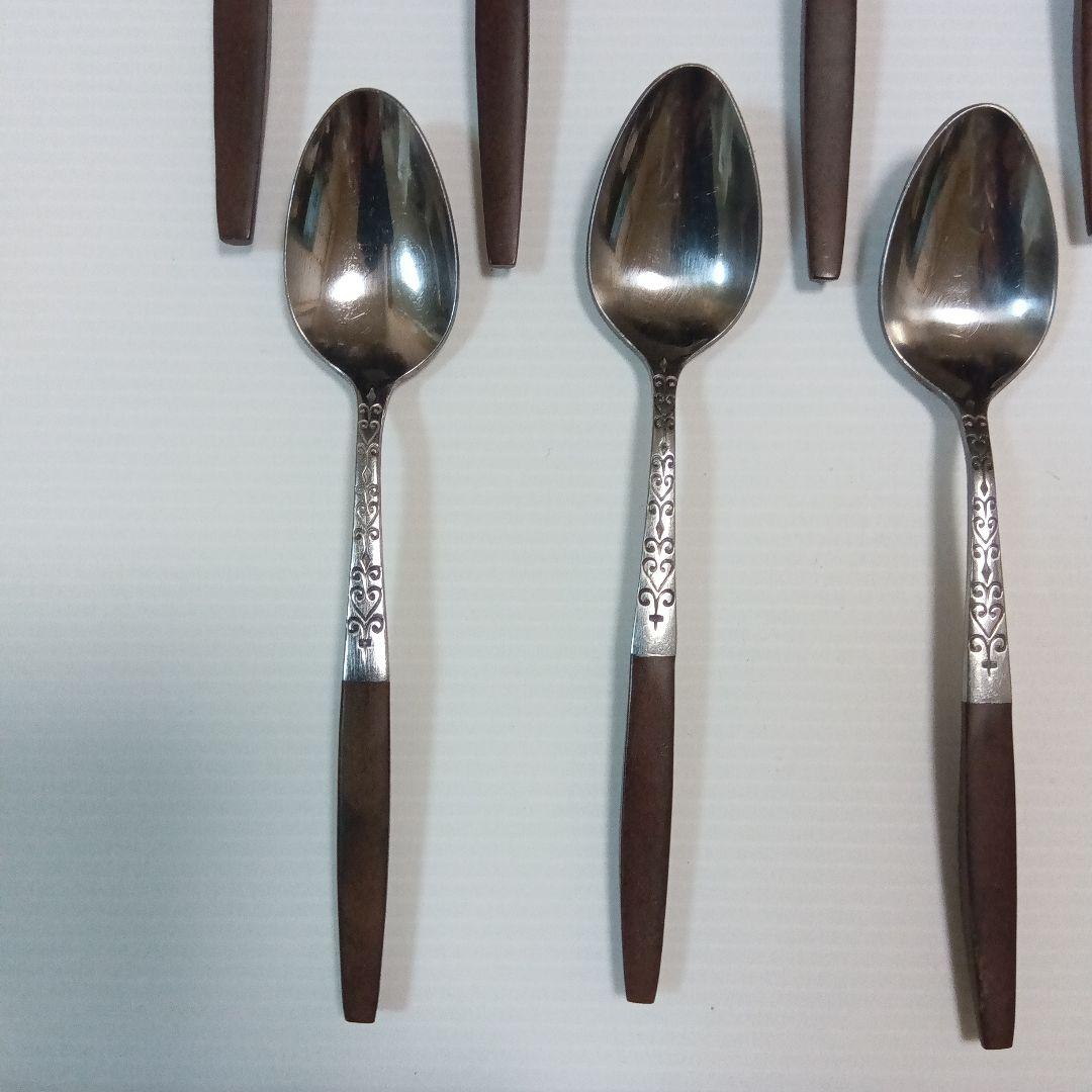 ミッドセンチュリー　カトラリー　フォーク/ ナイフ／スプーン２種　３セット12本