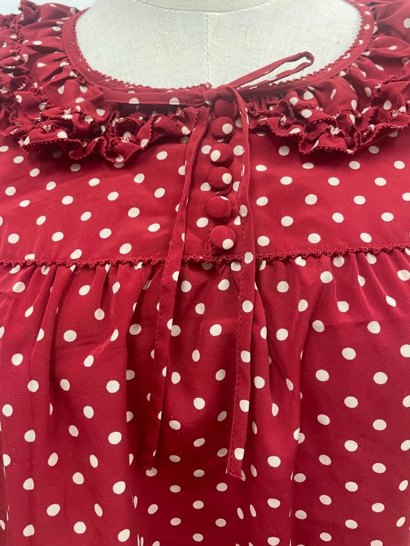 ❣️極美品❣️ピンクハウスドッド柄 ピンタック ピコフリル❣️春のお出かけに