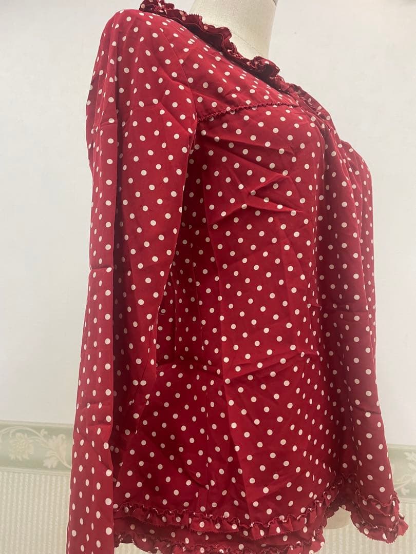 ❣️極美品❣️ピンクハウスドッド柄 ピンタック ピコフリル❣️春のお出かけに