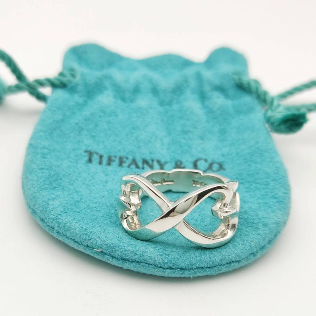 【極美品】■ティファニー　リング9号　ダブルラビングハート　TIFFANY　指輪