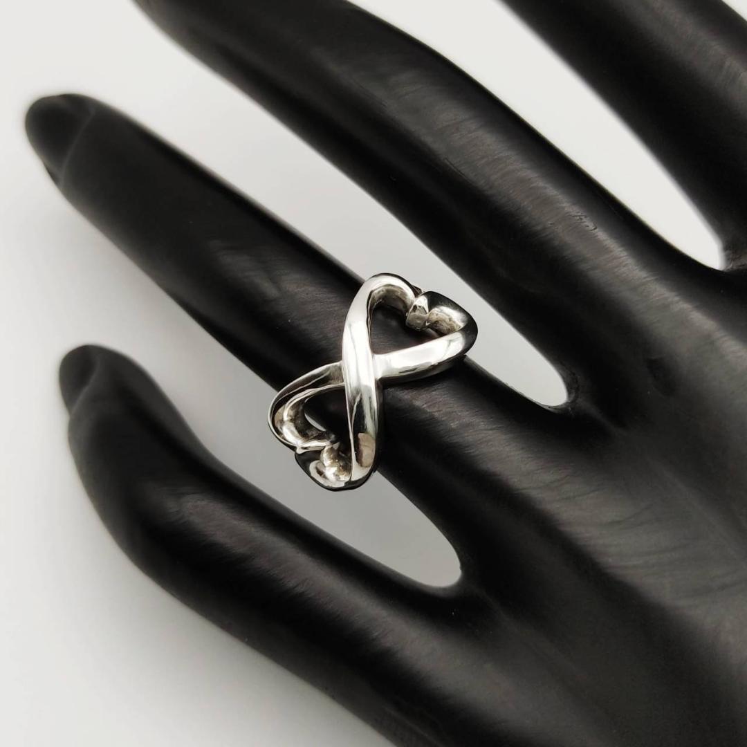 【極美品】■ティファニー　リング9号　ダブルラビングハート　TIFFANY　指輪