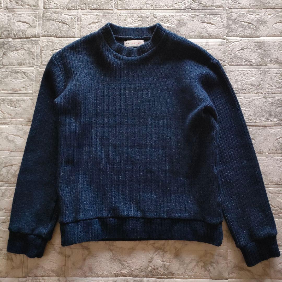 UNE HEURES　ウ ヘフ　リブニット　コットンセーター　S