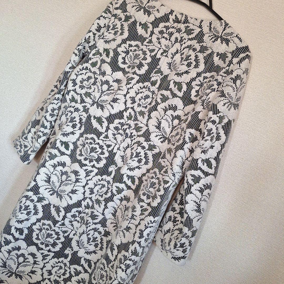 レリアン花柄織り 長袖ひざ丈ワンピース　サイズ13+