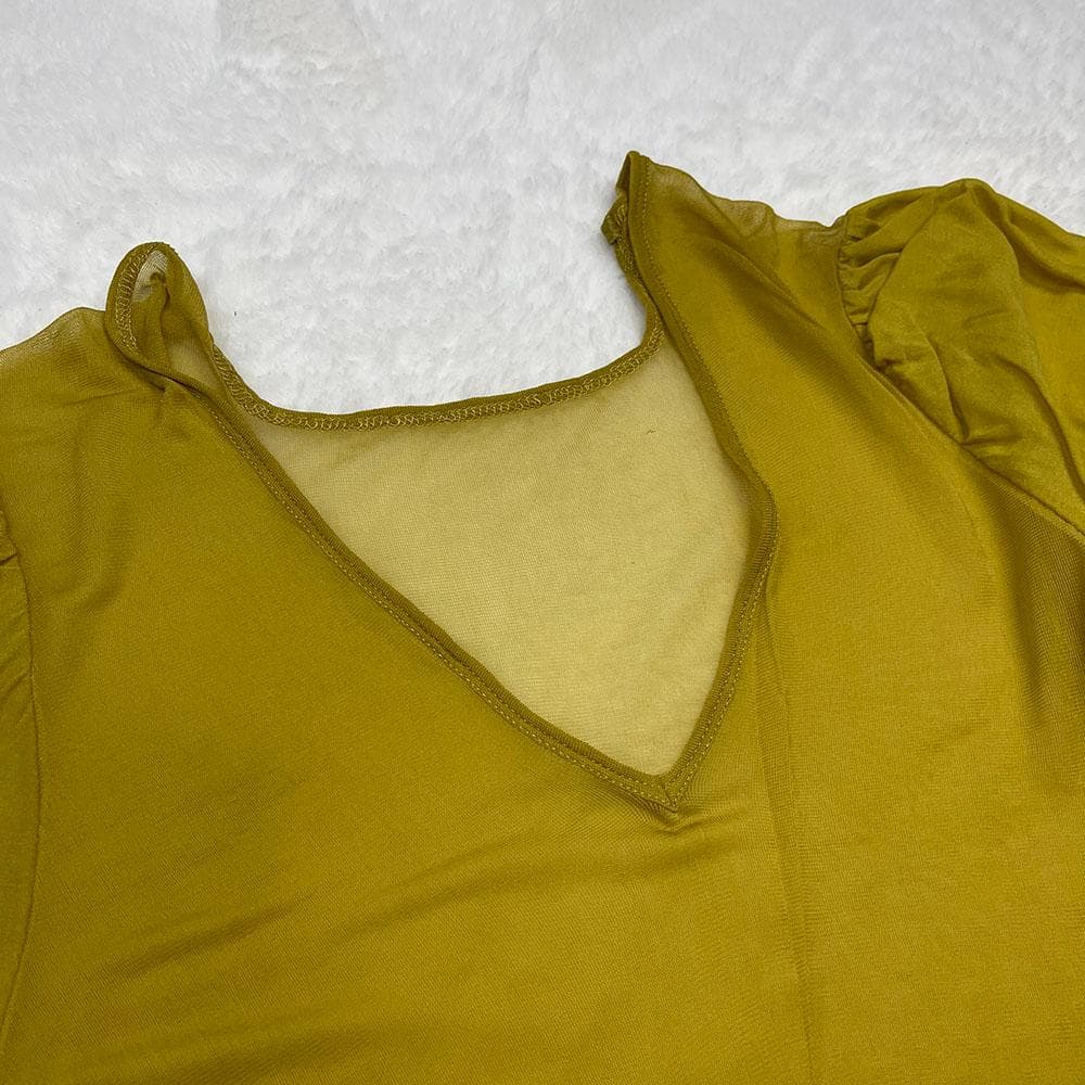 COMME des GARCONS　サイドスリットシアーロングTEE　マスタード