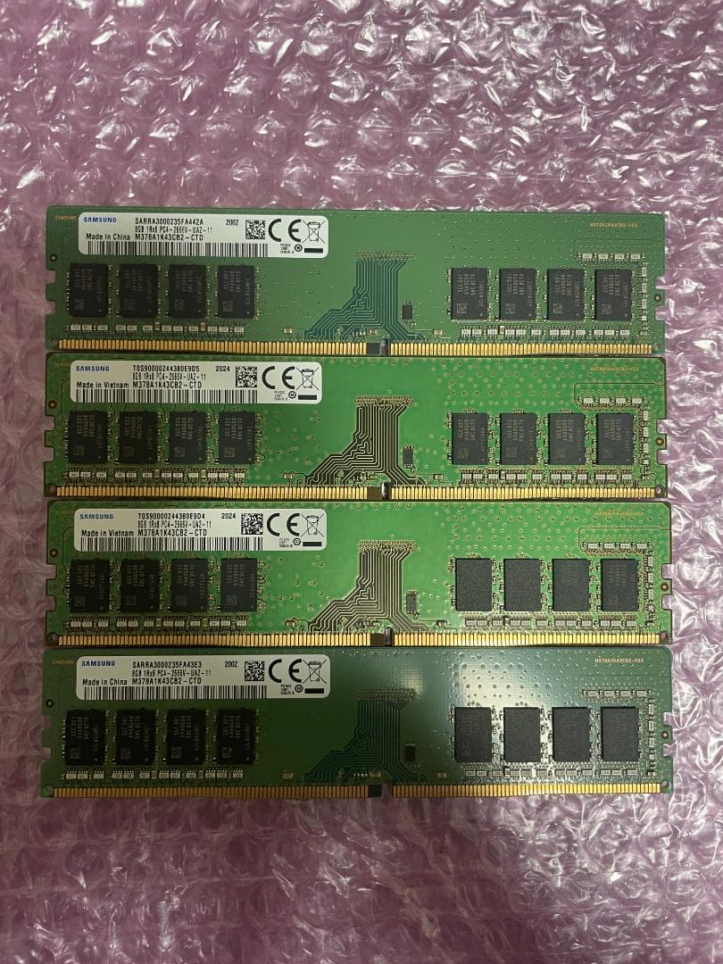 メモリ 8GB×4枚=32GB DDR4-2666 SAMSUNG製 動作保証