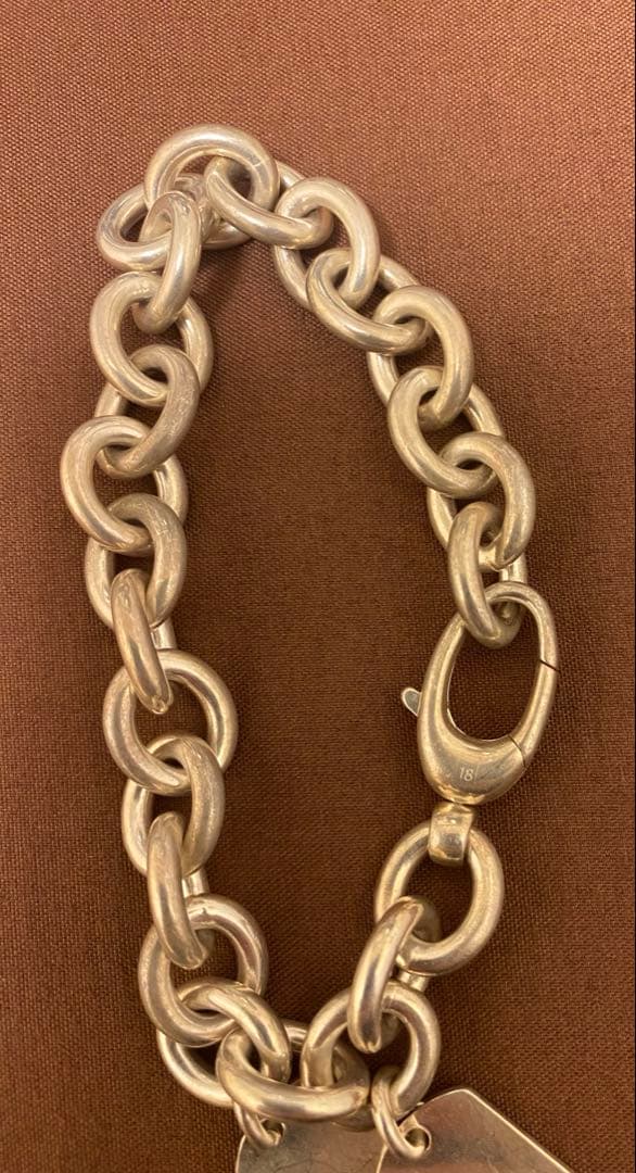 【美品】GUCCI シルバー925チェーンブレスレット ダブルドッグタグ
