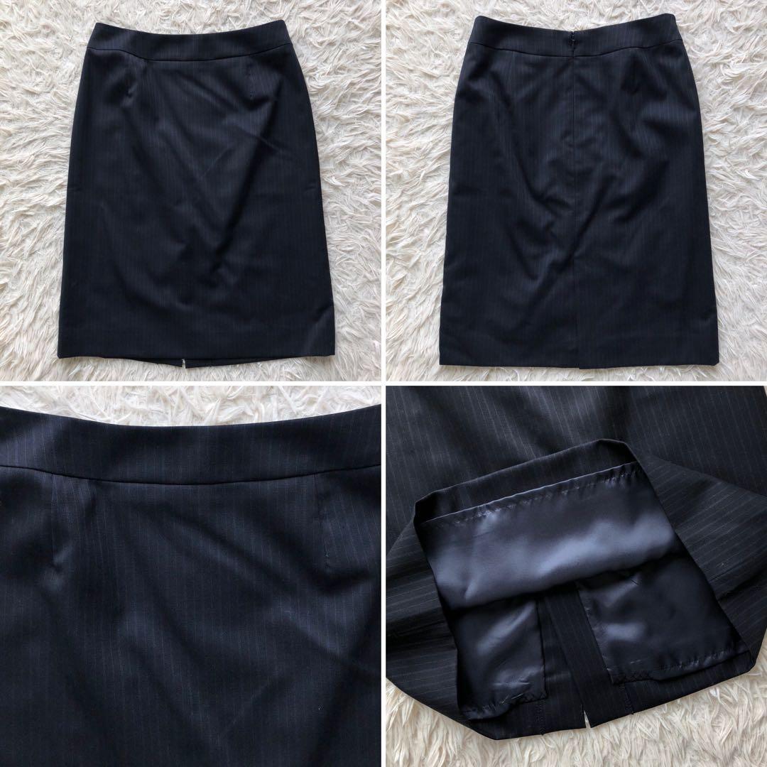 【近年 洗える 新品未使用 ３点セット】 洋服の青山　スーツ　紺　ストレッチ