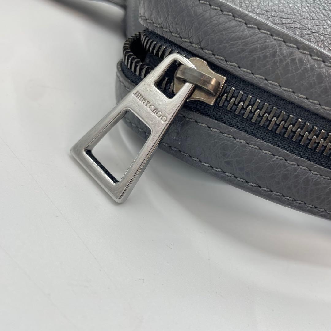 ジミーチュウ　サヴィル　トートバッグ　ビジネスバッグ　メンズ　レザー　グレー