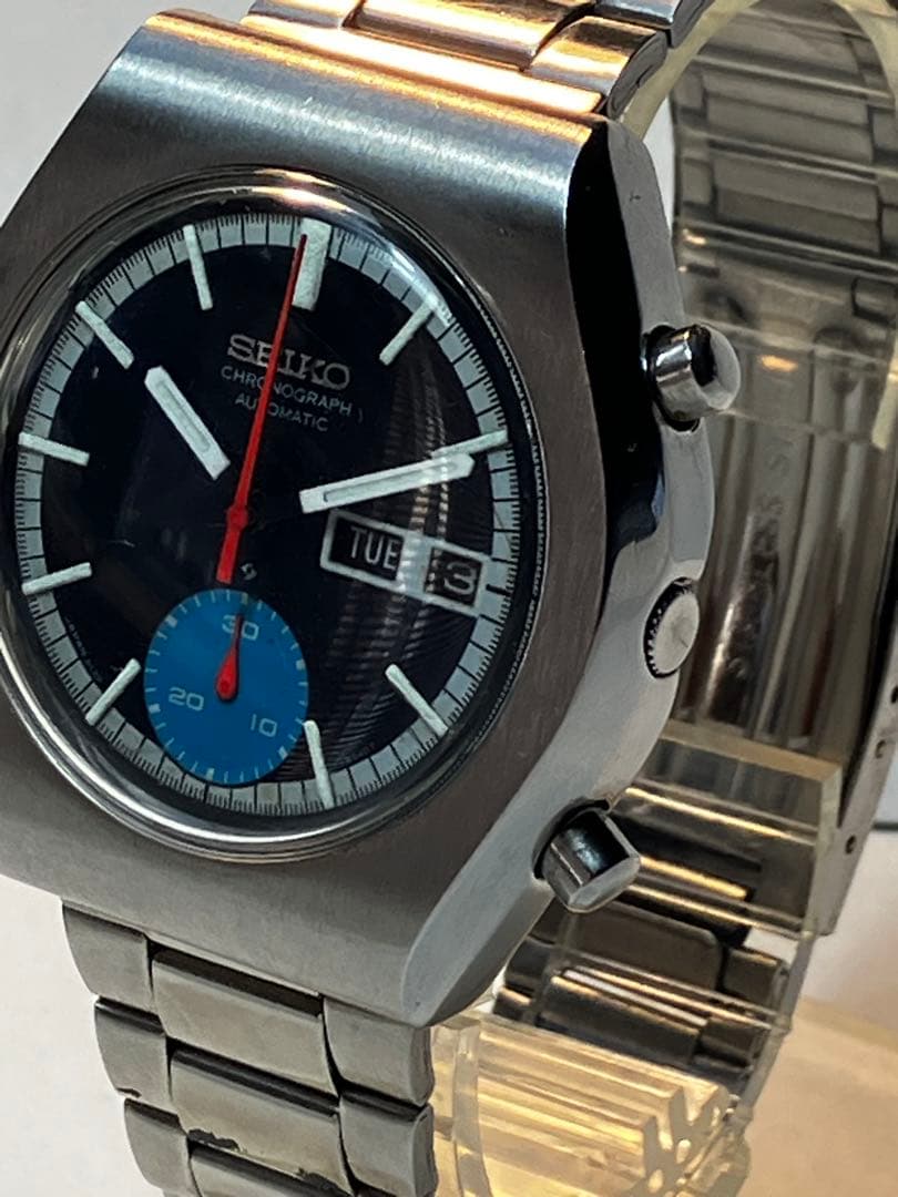 SEIKO 1つ目クロノグラフ　6139－7080紺文字盤　76年製オリジナル