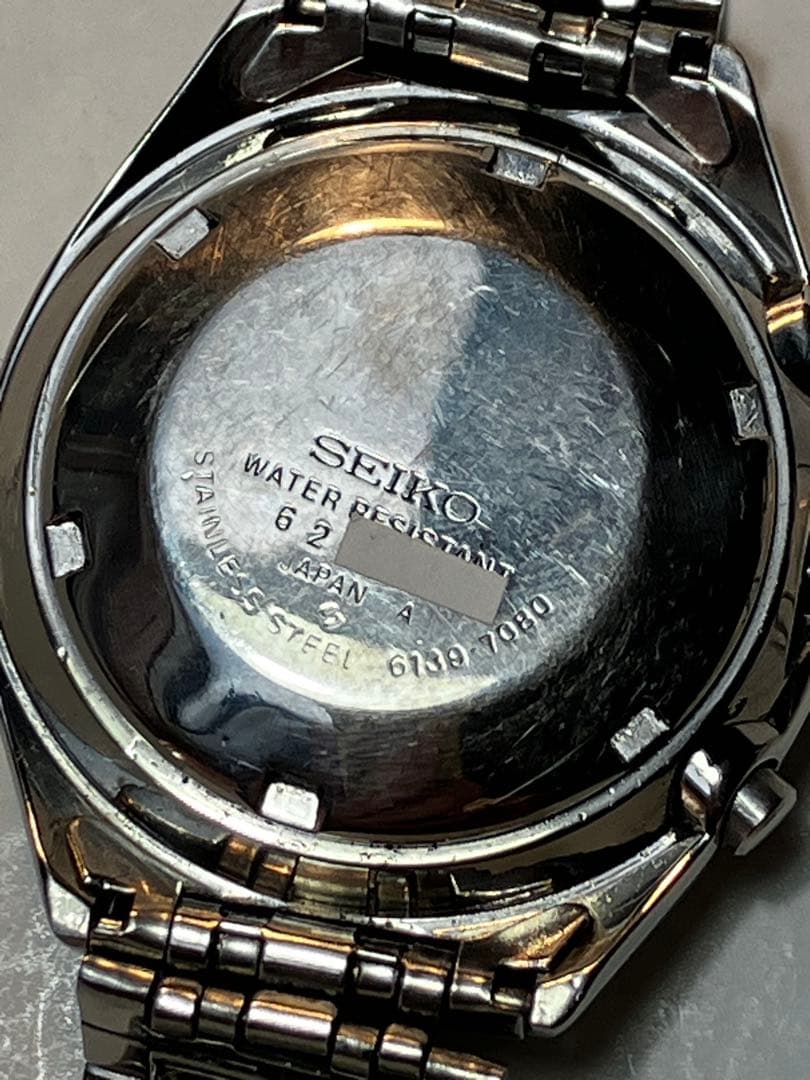 SEIKO 1つ目クロノグラフ　6139－7080紺文字盤　76年製オリジナル