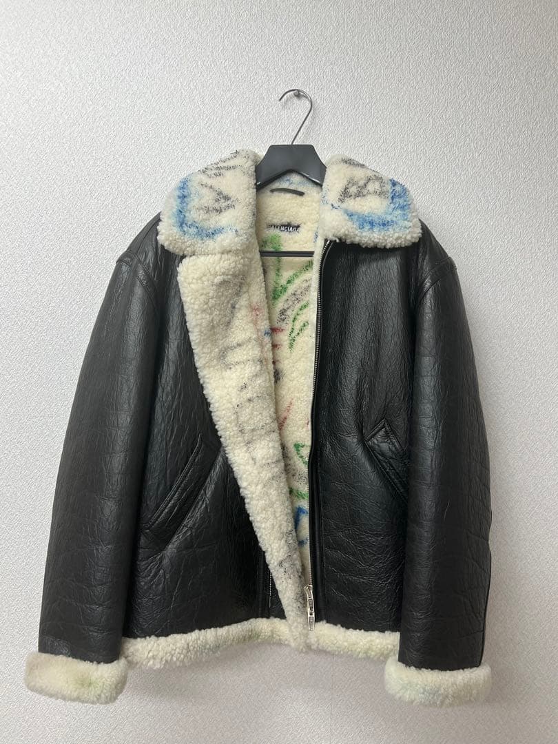 Balenciaga バレンシアガ ムートン グラフィティ 落書き レザー