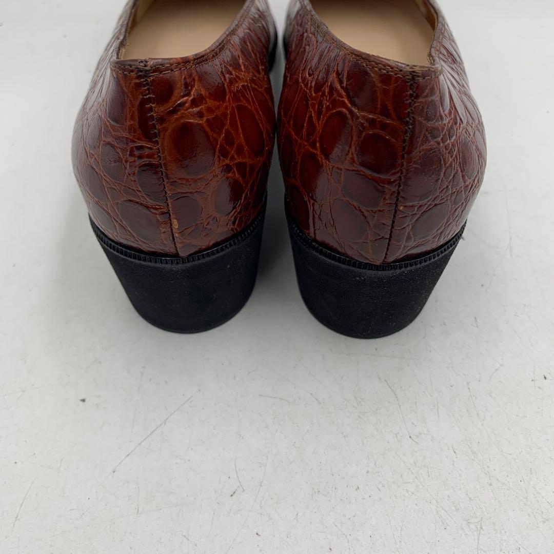 X310B フェラガモ パンプス 7C 約24cm ブラウン