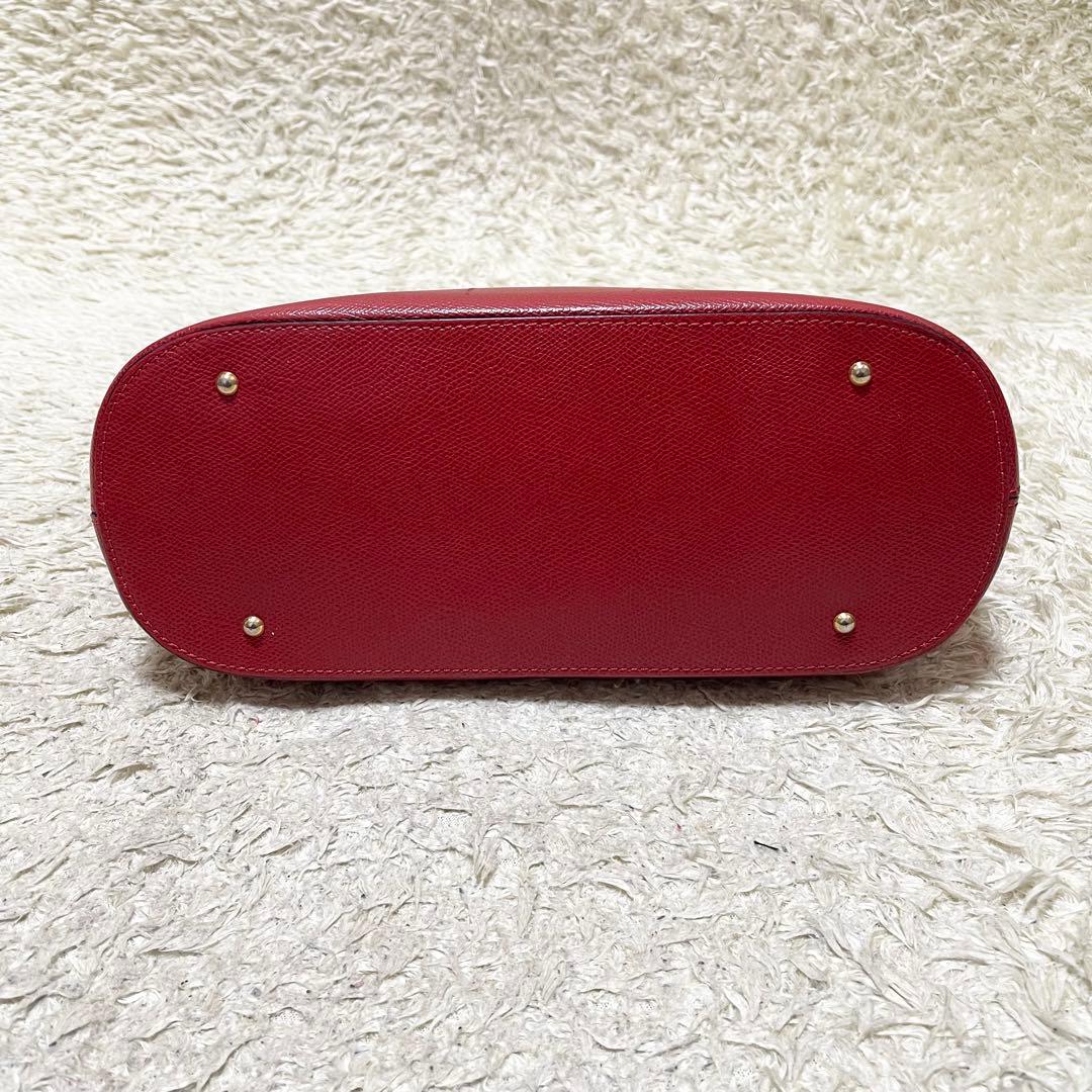 【良品】セリーヌ　2way ハンドバッグ　ボリードブガッティ　レザー　赤