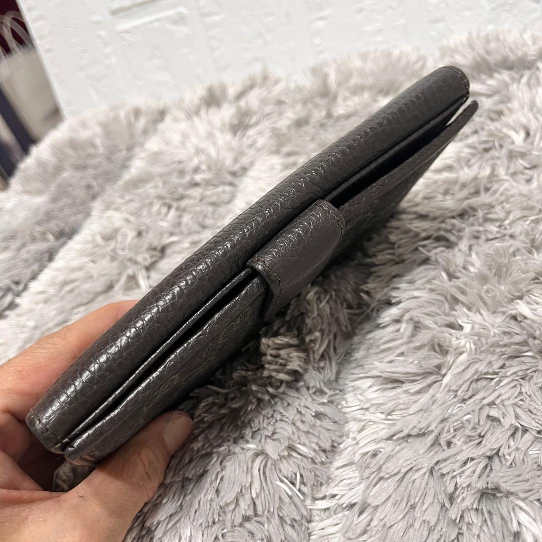 美品✨GUCCI マキシ　財布　GGキャンバス シボ　ダークブラウン　Wホック