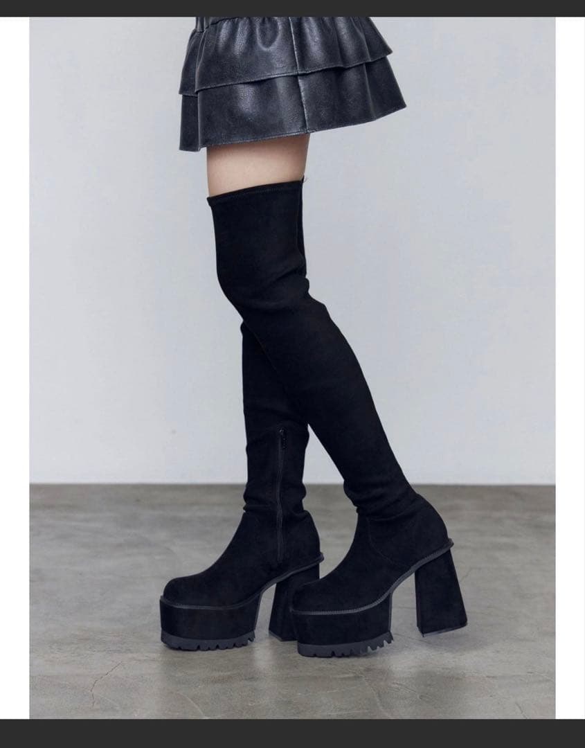 EMODA スクエアフィットロングブーツ Lサイズ