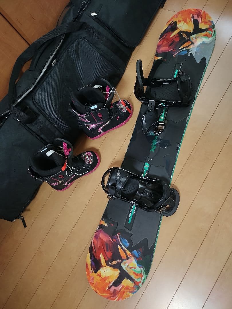 BURTON　スノーボード板　ブーツ　ビンディング　ケース　セット