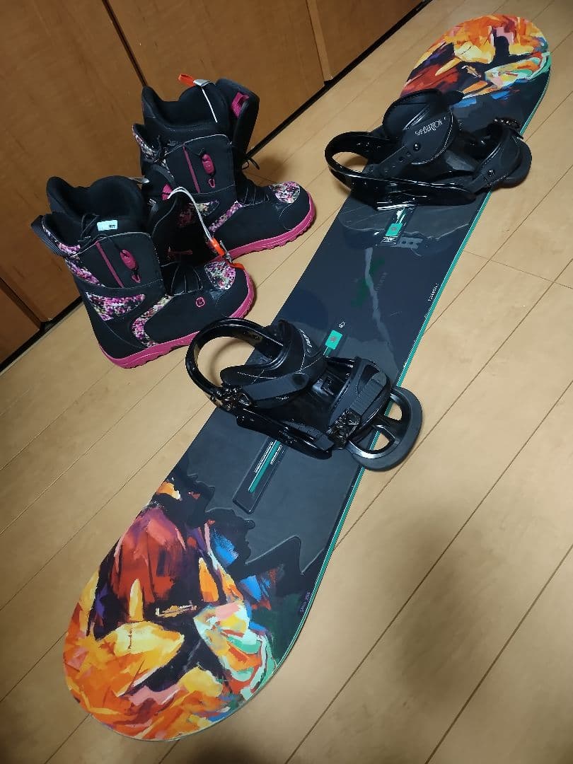 BURTON　スノーボード板　ブーツ　ビンディング　ケース　セット