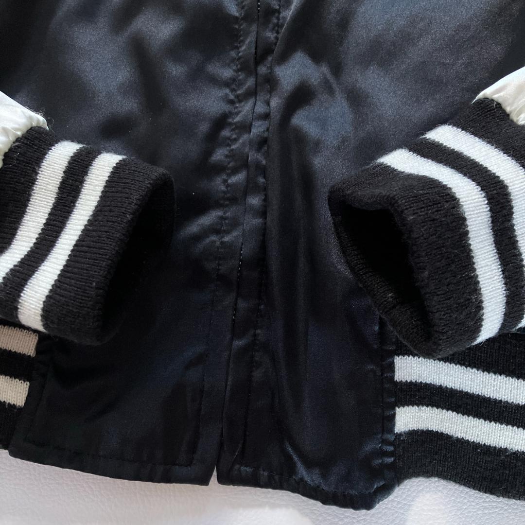 【風太】Hoshihime スカジャン 龍虎 刺繍 黒×白 フリーサイズ