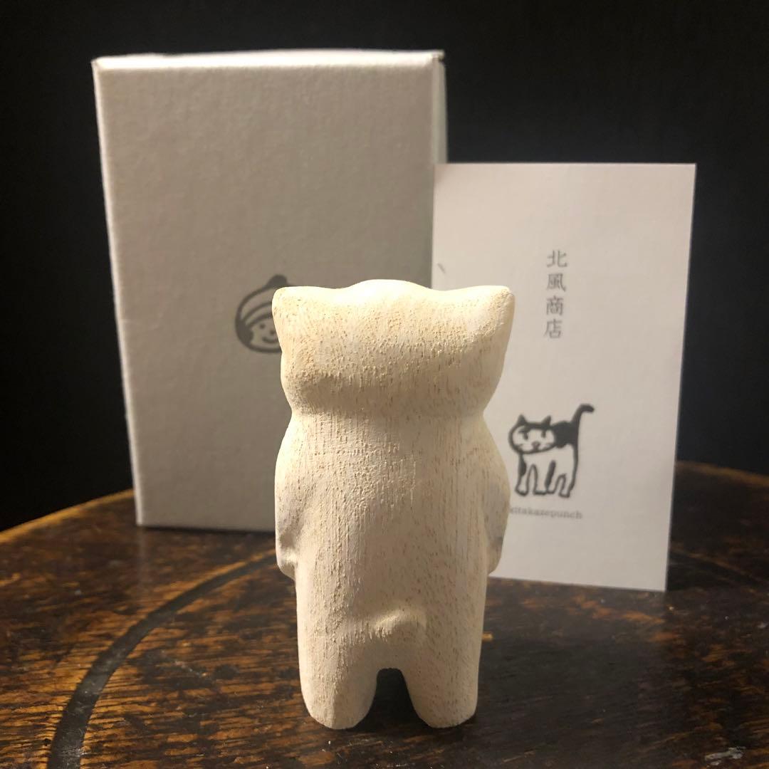 ドラエモン88 キタカゼパンチさん 木彫猫 箱付き