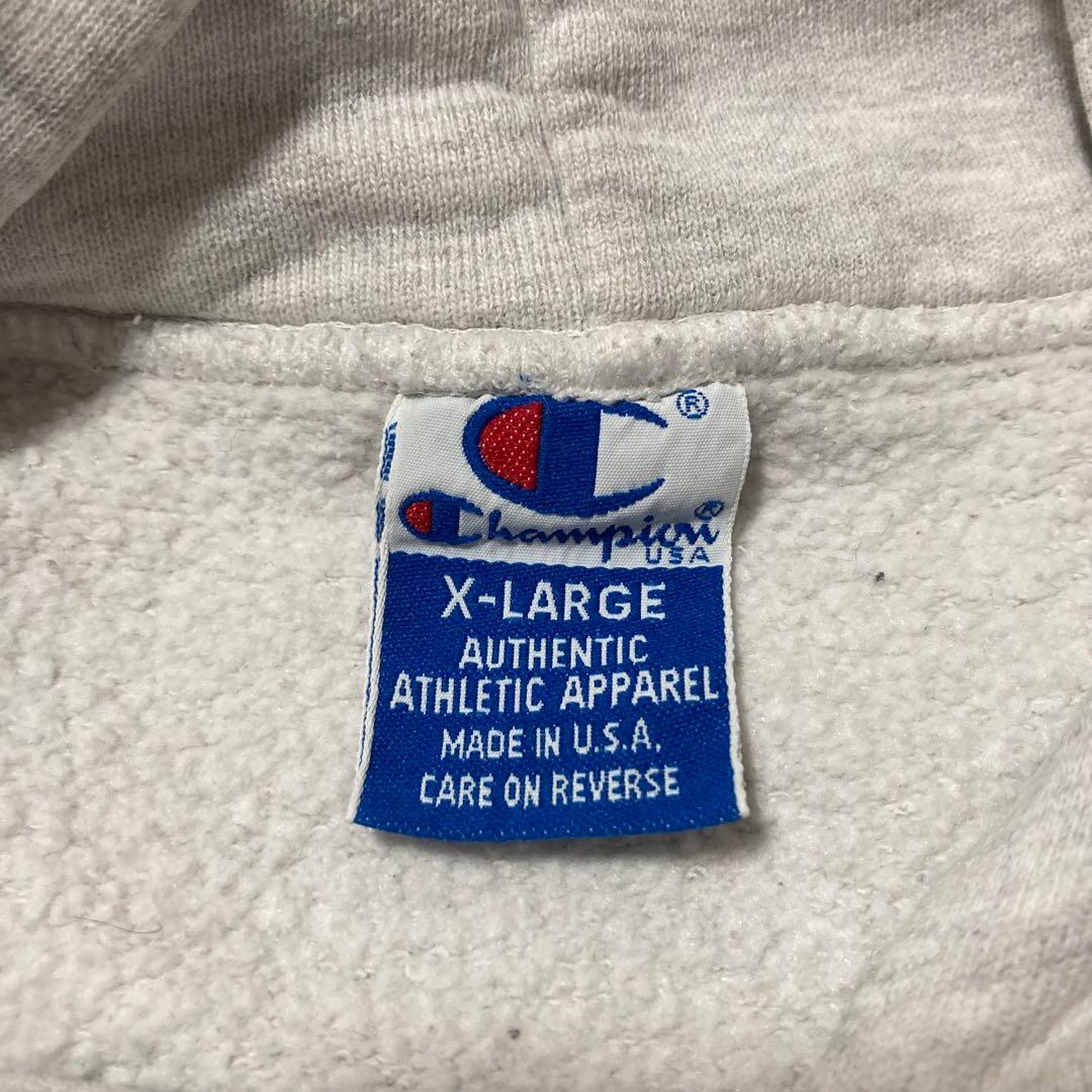 90s USA製 2段 チャンピオン カレッジ プリント スウェット パーカー