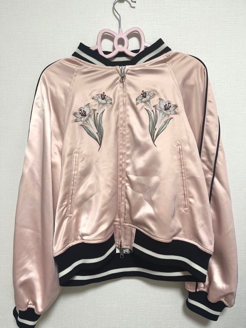 LILY BROWN×KEITA エンブロイダリーリバーシブルスカジャン　ピンク