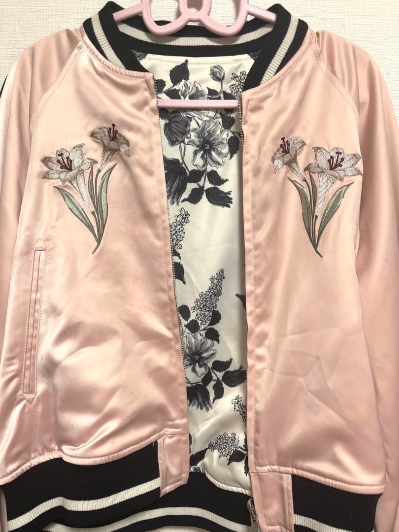 LILY BROWN×KEITA エンブロイダリーリバーシブルスカジャン　ピンク