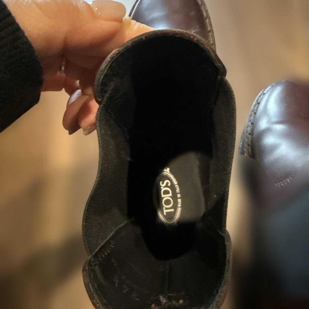 TOP'S バーガンディ サイドゴアブーツ