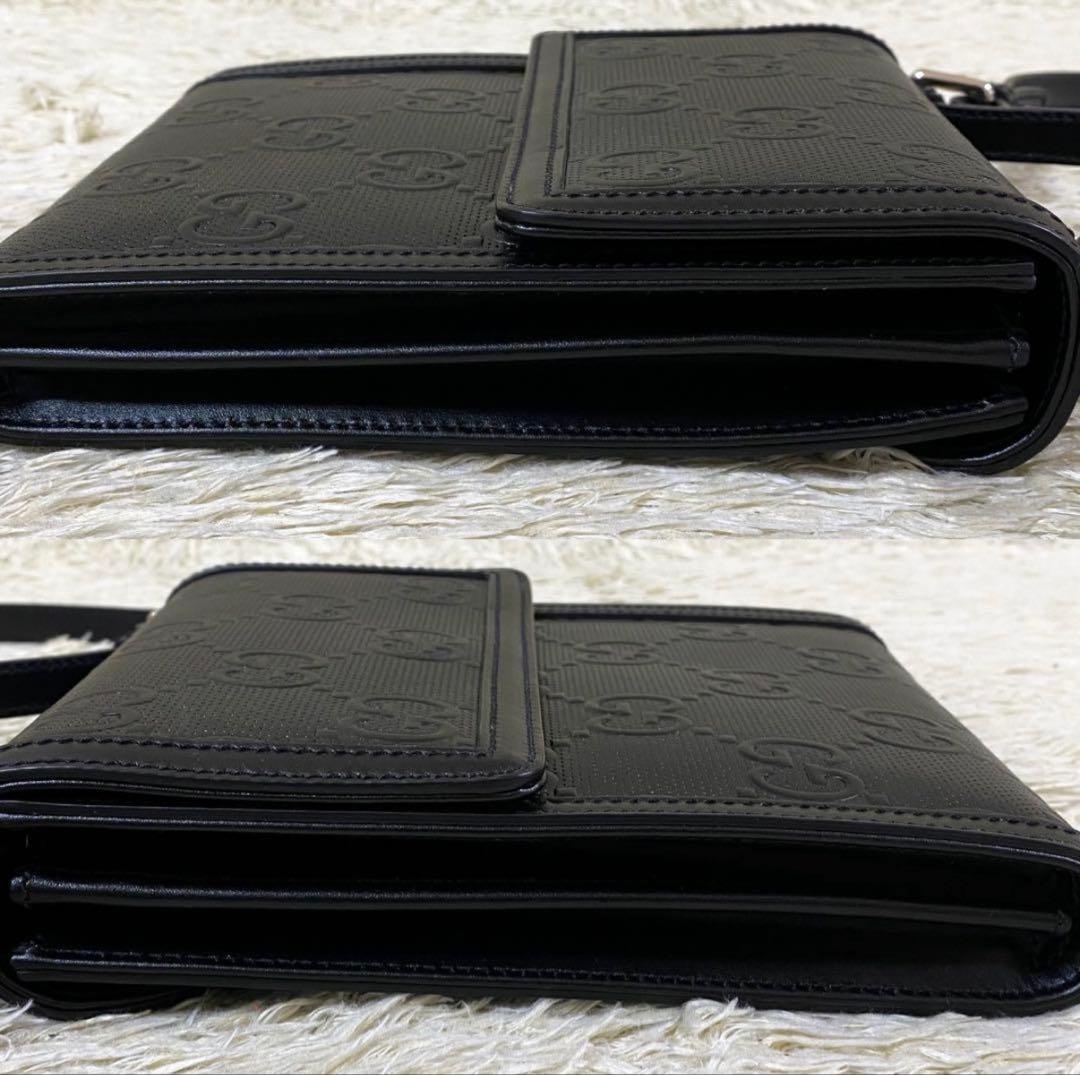 【新品同様】グッチ メッセンジャーバッグ サコッシュ ユニセックス 黒