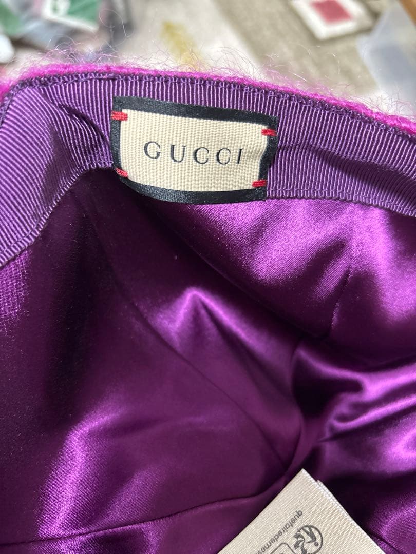 正規品　ほぼ未使用　GUCCI 正規品 もこもこキャップ 秋冬