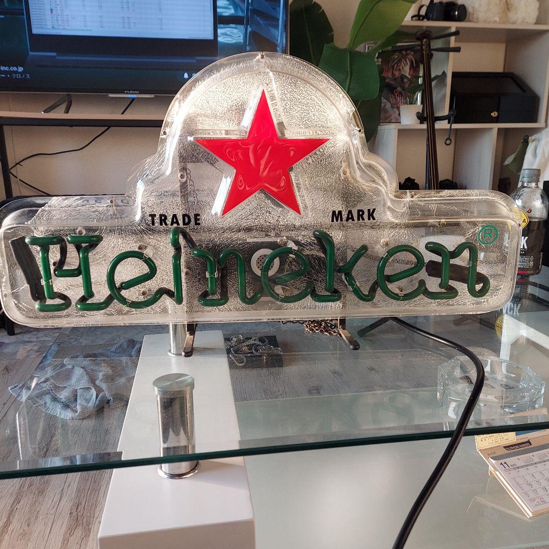 当時物Heineken ネオン管看板 アメリカ雑貨　レトロ