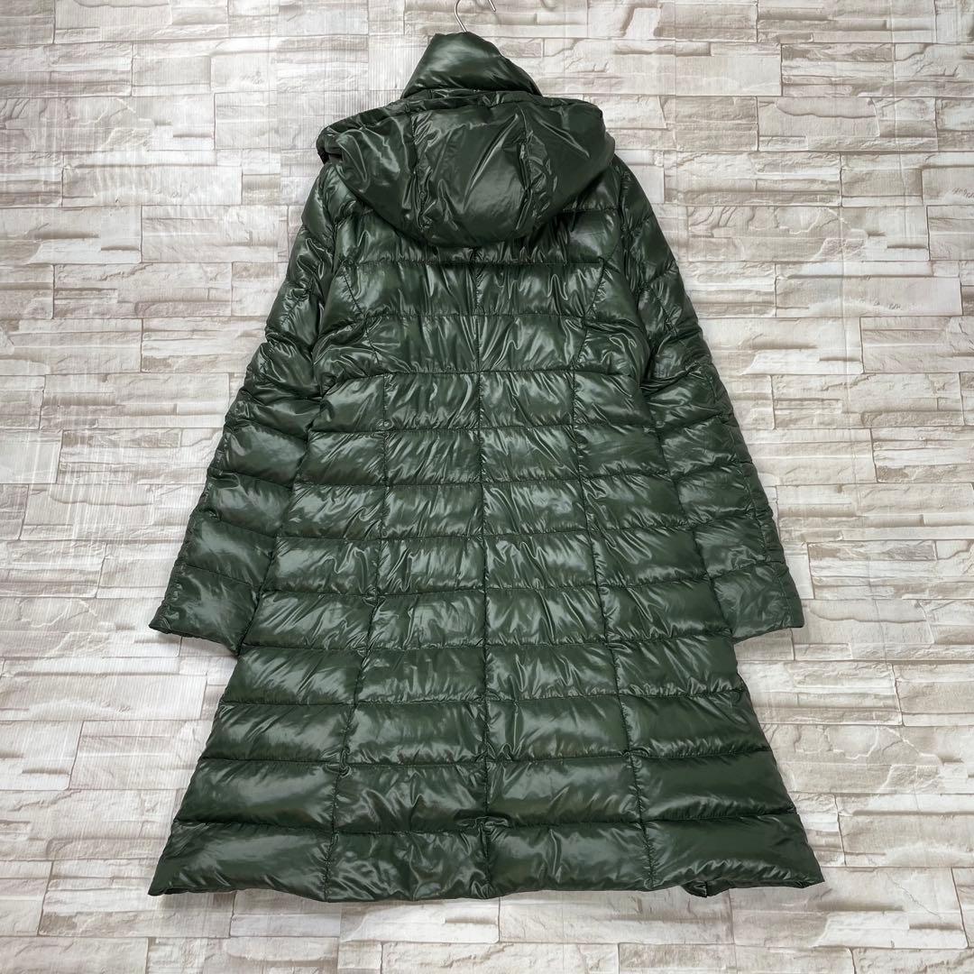 【良品】ヘルノ HERNO★ダウンコート　Bolla　フード　グリーン　ロング