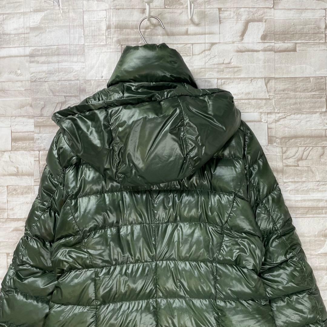 【良品】ヘルノ HERNO★ダウンコート　Bolla　フード　グリーン　ロング