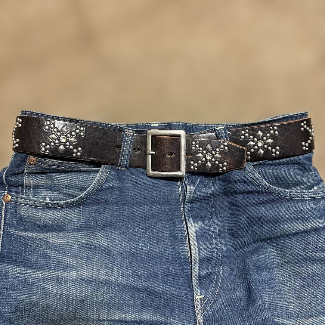 34inch HTC ANOTHER HEAVEN レザー　スタッズベルト　黒