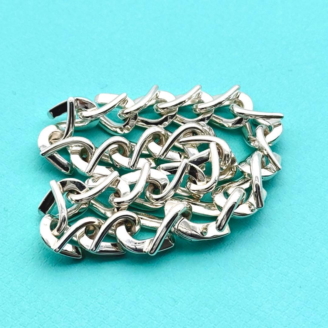 極美品 Tiffany フォージ ミディアム リンク ブレスレット シルバー