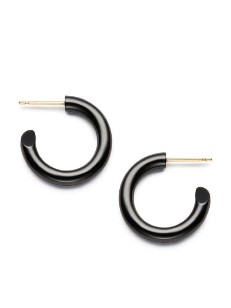 nt出品　キャリアリングブラックフープピアス501（両耳用）