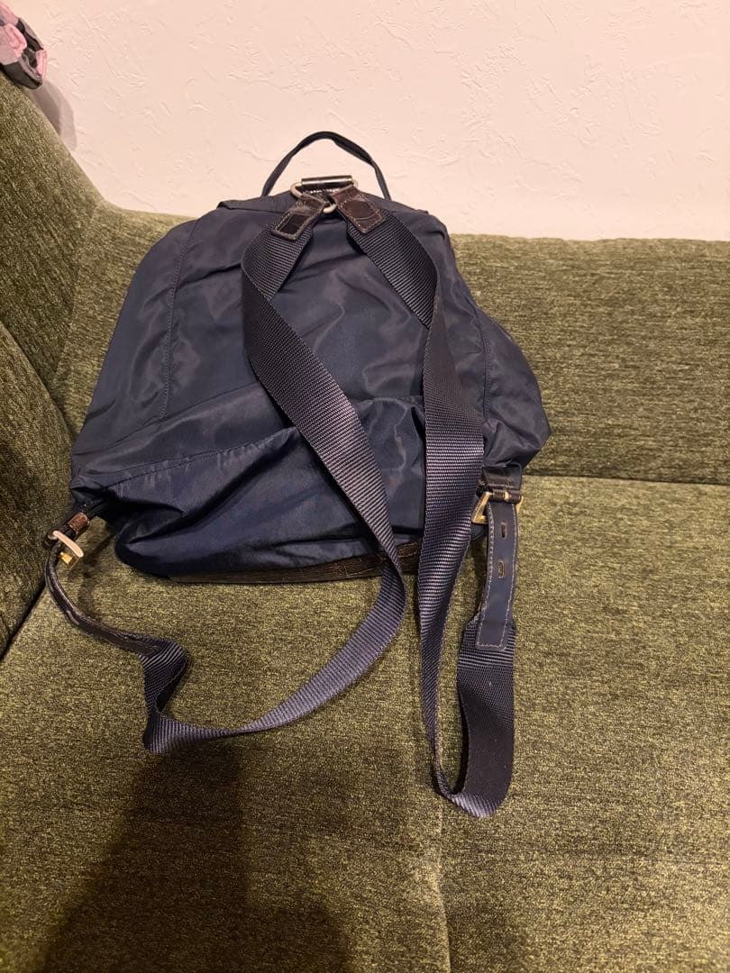 プラダ リュック レザー ナイロン クロコダイル型押 ブラック 三角プレート